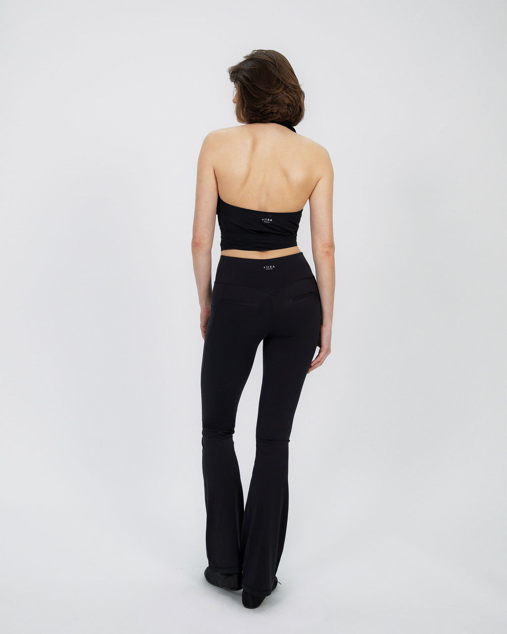 Travel Wrap Top with Collar black