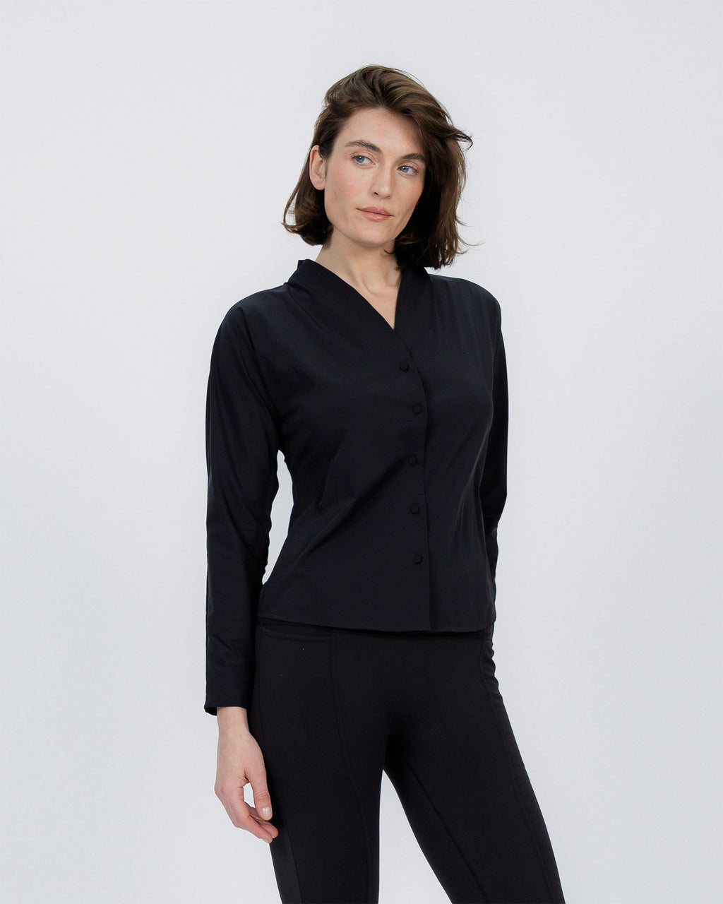 Travel Shirt with Adjustable Backpack black