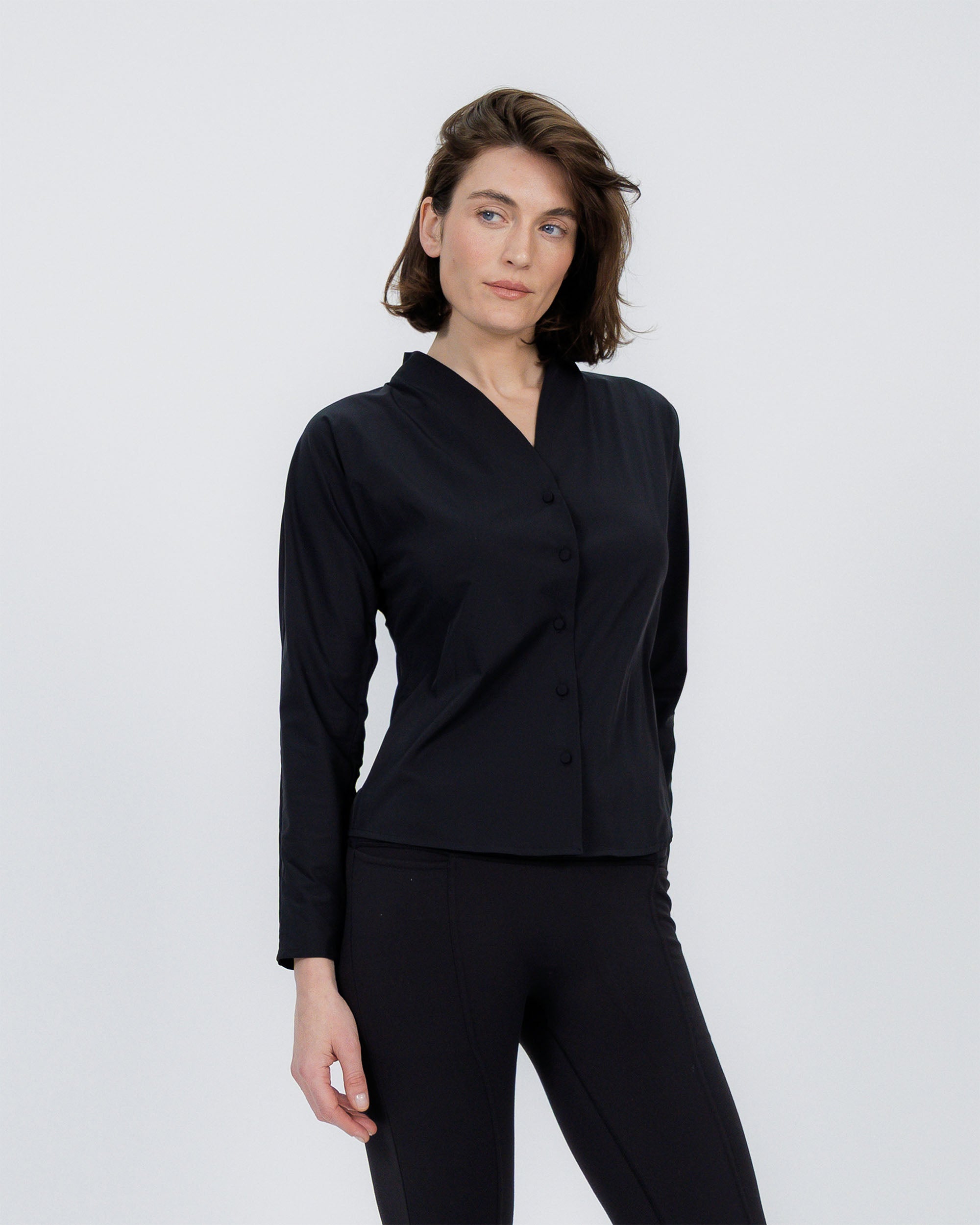 Travel Shirt with Adjustable Backpack black