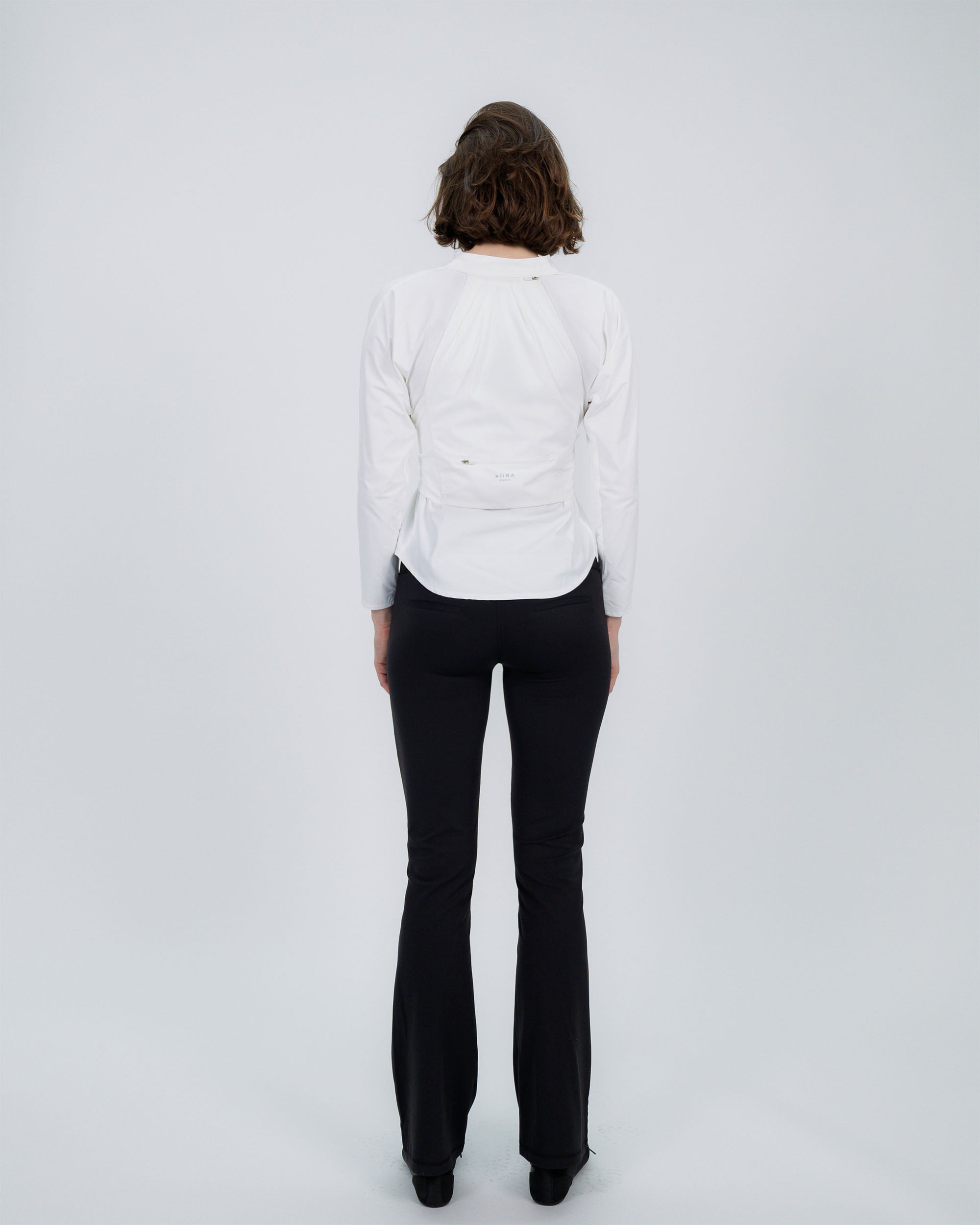 Travel Shirt with Adjustable Backpack white