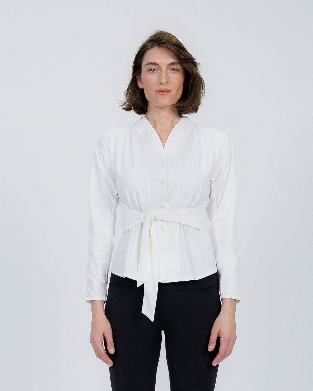 Travel Shirt with Adjustable Backpack white