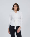 Travel Shirt with Adjustable Backpack white