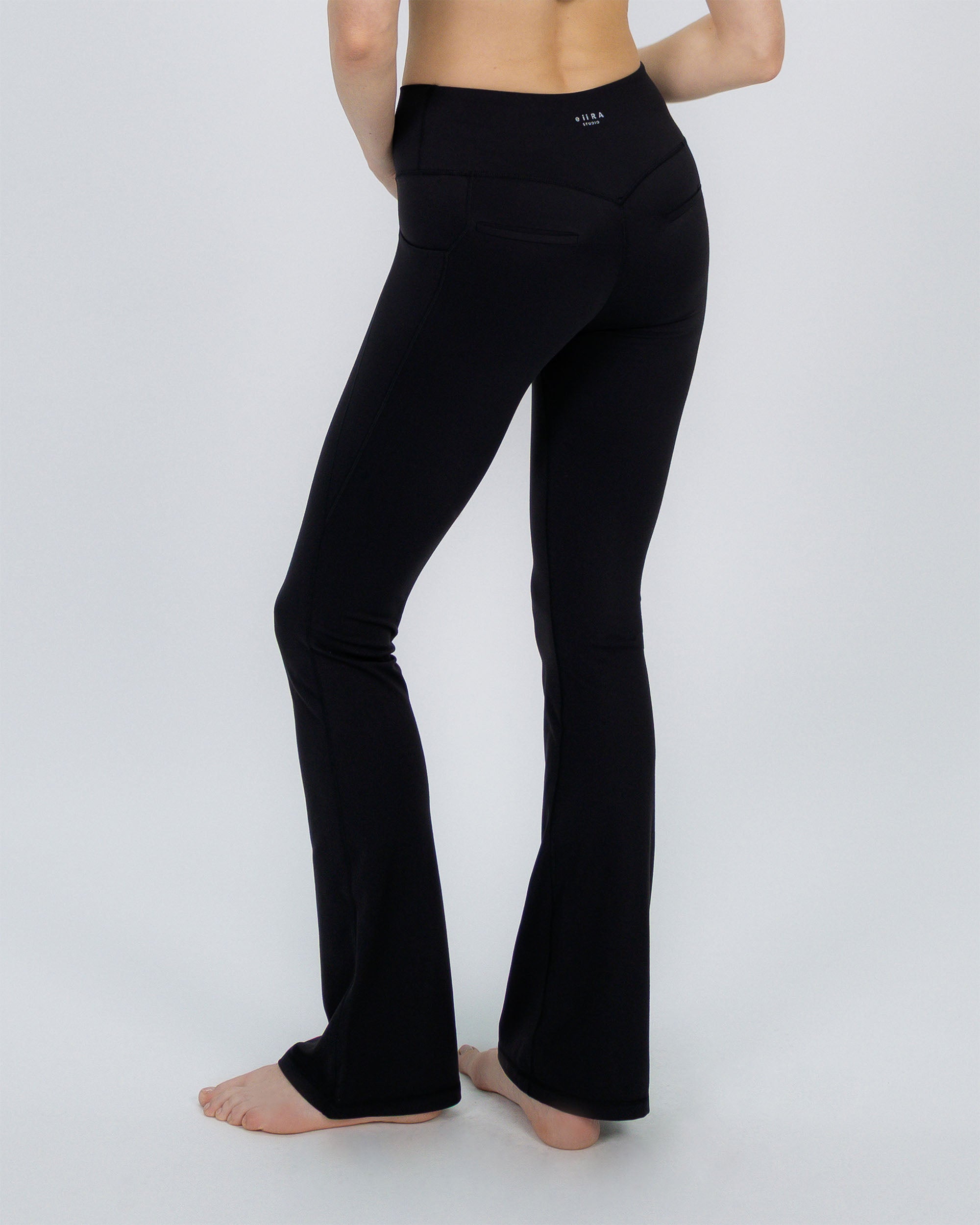 Flared Cross Over Legging Pant black