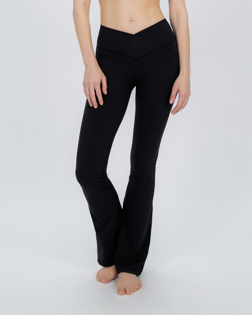 Flared Cross Over Legging Pant black