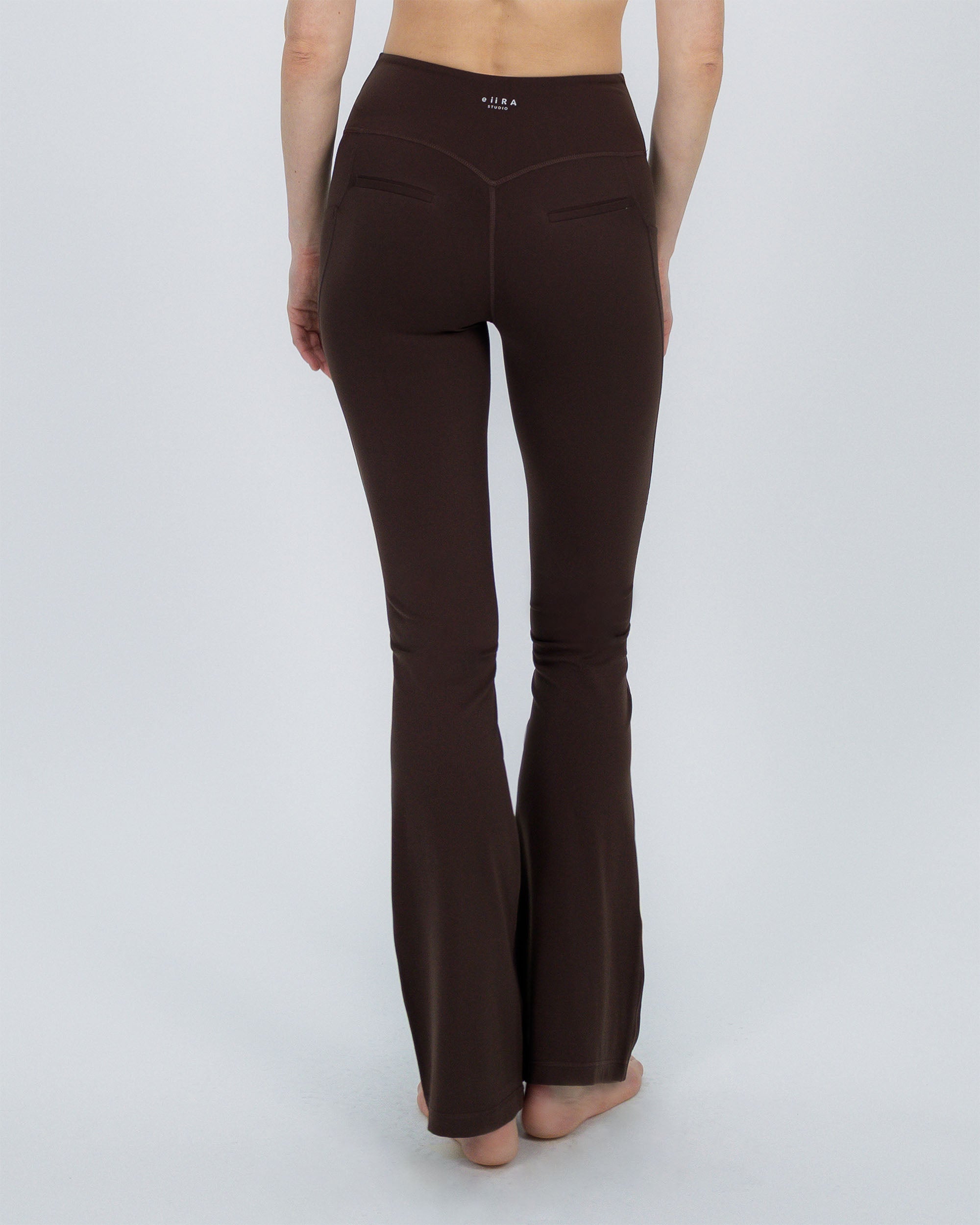 Flared Cross Over Legging Pant brown