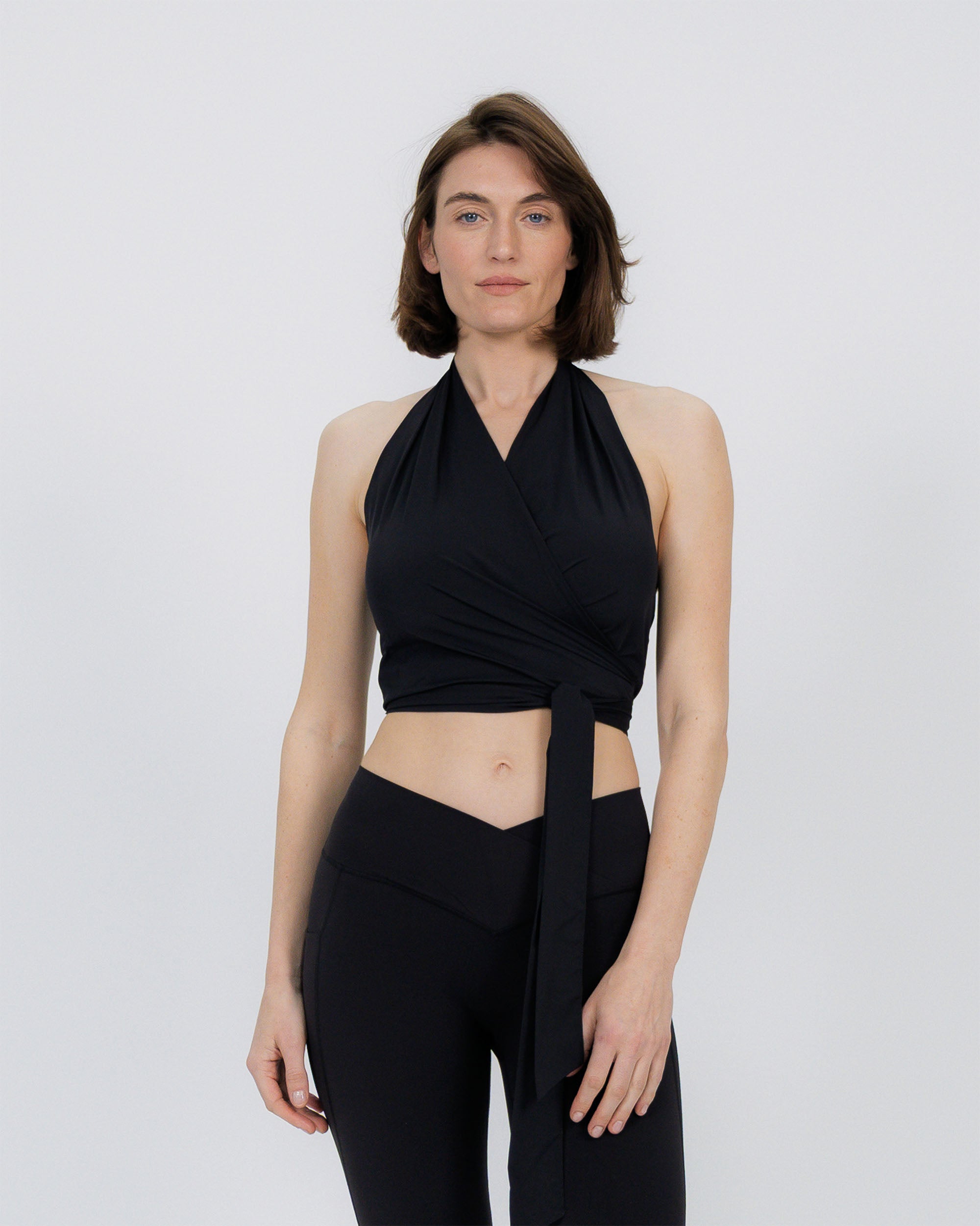 Quick Dry Essential Wrap Top black